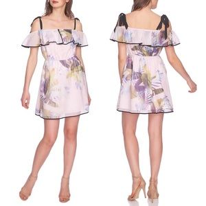CECE Cynthia Steffe Shoulder Tie Ruffle Dress